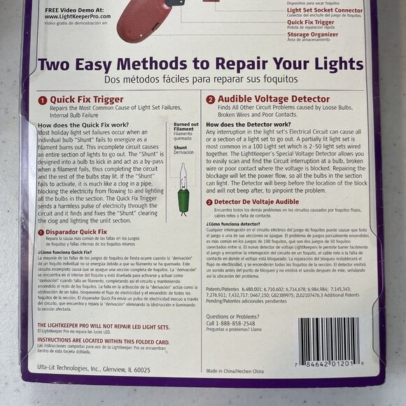 New Light Keeper Pro Gun Comp Repair Tool Fixes Holiday Christmas Tree Light Set - Picture 6 of 6